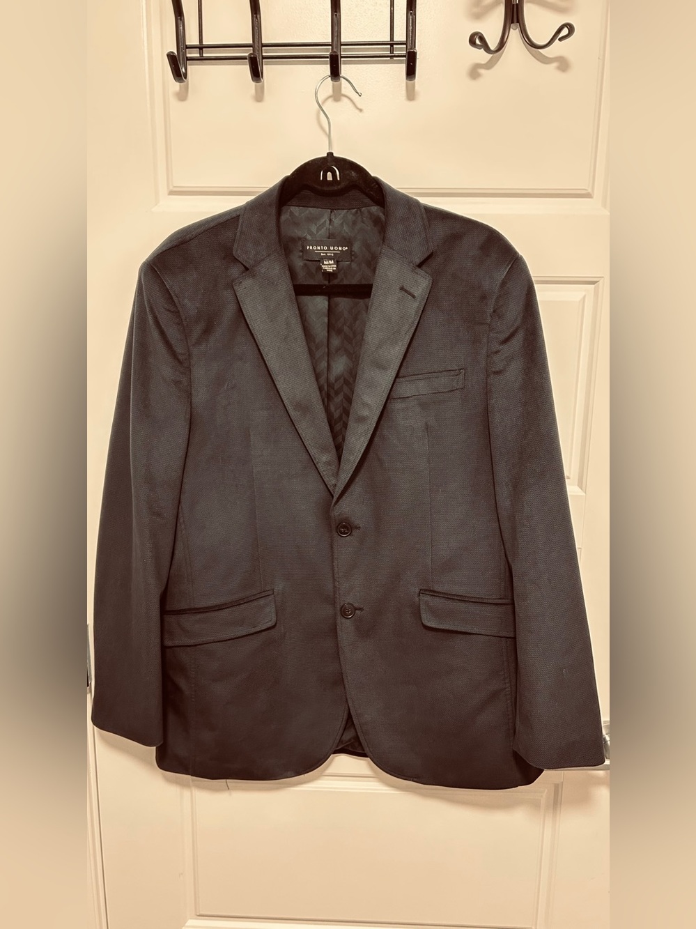 Pronto Uomo Men’s Dark Navy Textured Blazer Jacket size M